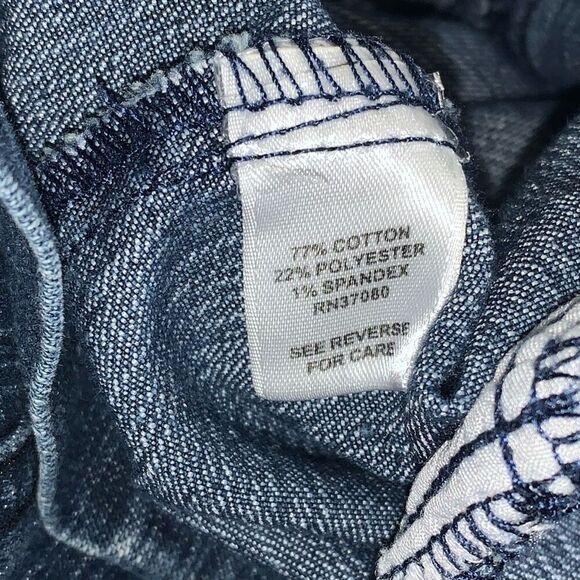 Cato Womens Medium One Button Front Denim‎ Jean Jacket Blue Dark Wash Stretch - Picture 3 of 6